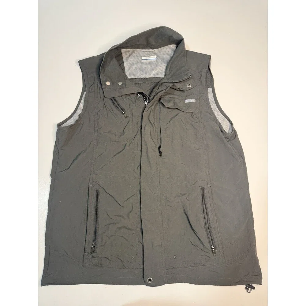 Columbia Titanium Omni Dry Mens Sz Lg Fishing Hiking Full Zip Hiking Nylon Vest
